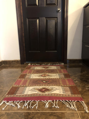 Authentic, Natural-Dyed Zapotec Rose Diamond III Rug - HomageMade 