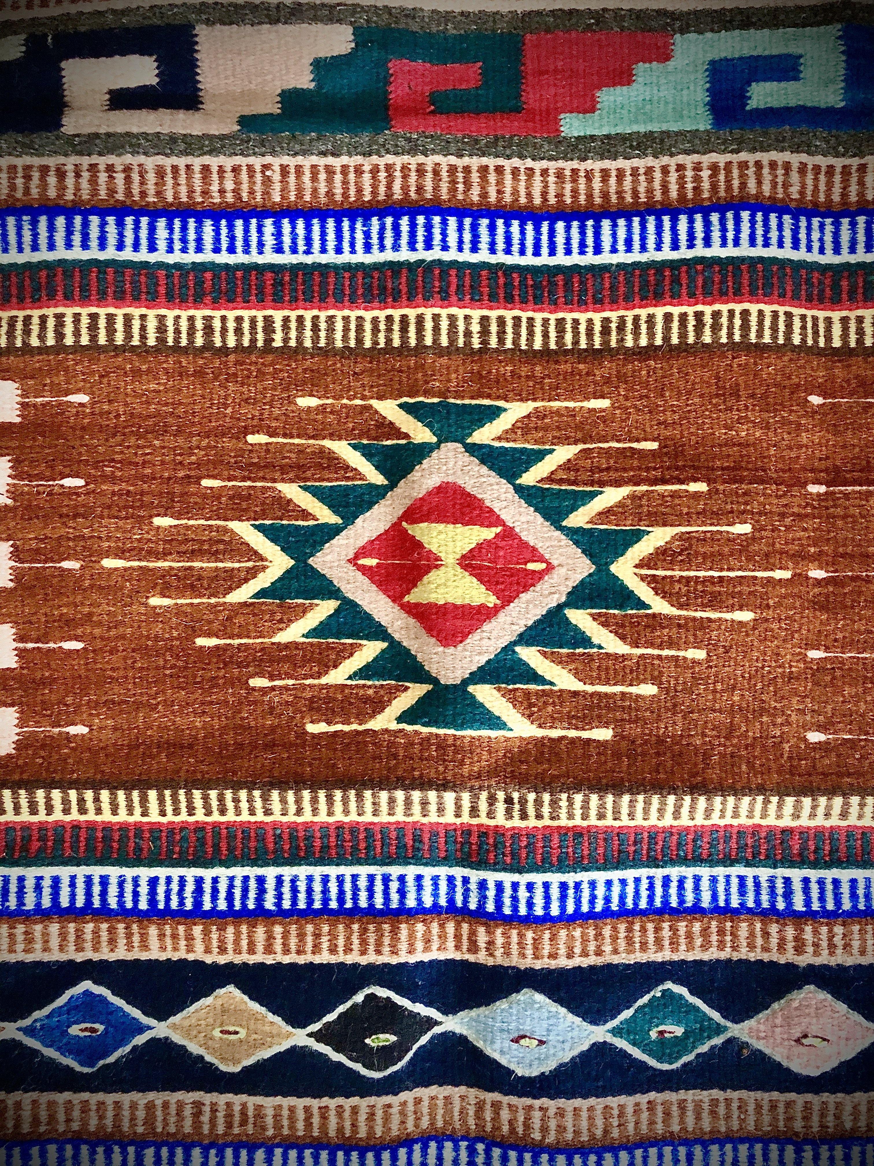 Authentic, Natural-Dyed Zapotec “Sígara” Rug w/Natural Border 150 cm x 80cm - HomageMade 