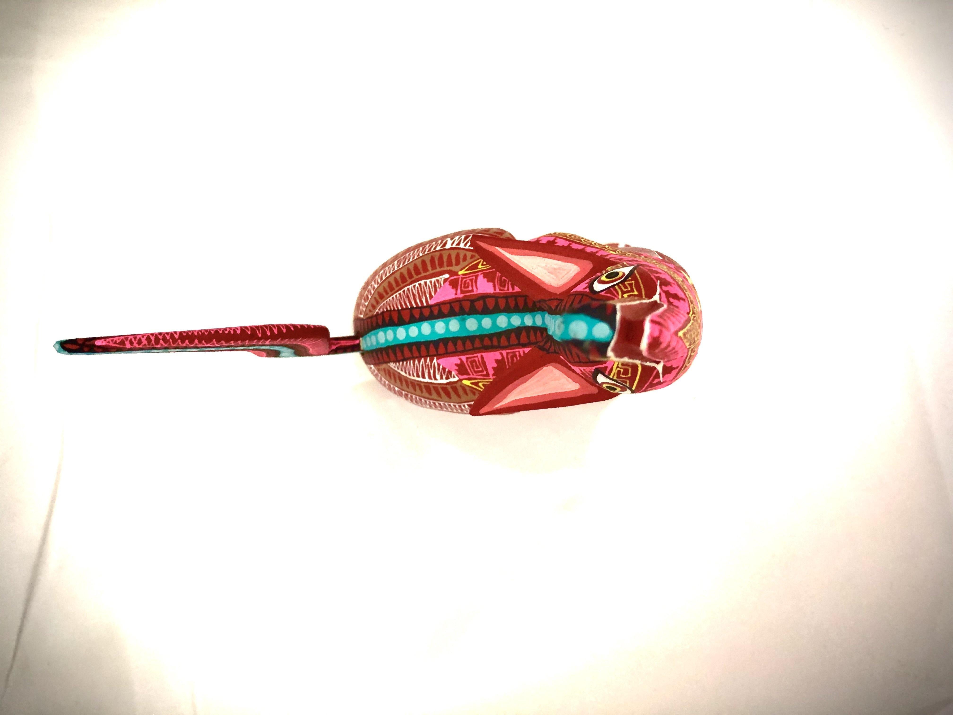 Howling Coyote Alebrije (Red/Turquoise) - HomageMade 