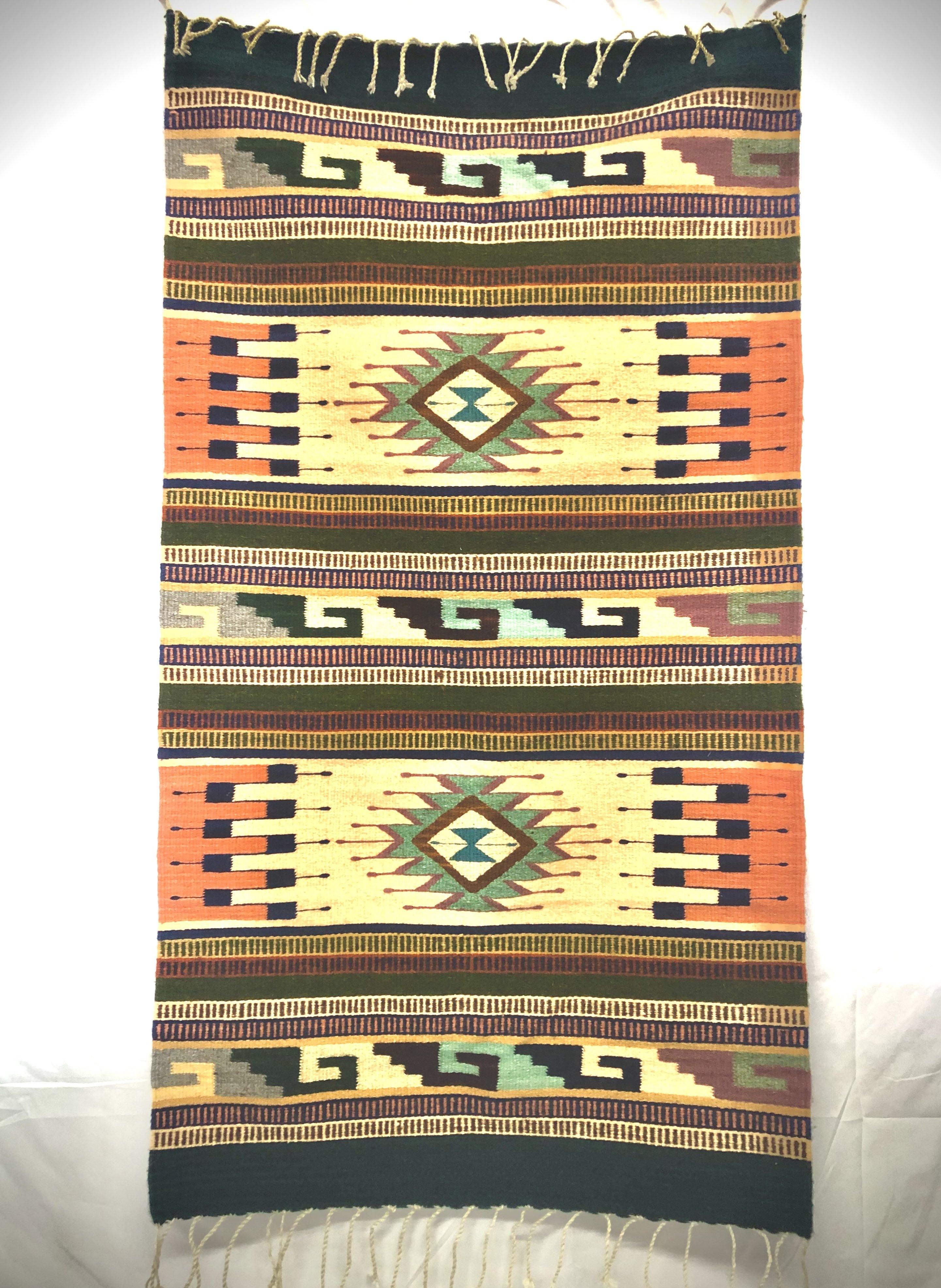 Authentic, Natural-Dyed Zapotec Southwestern Boho “Sígara” Rug 150 cm x 80cm - HomageMade 