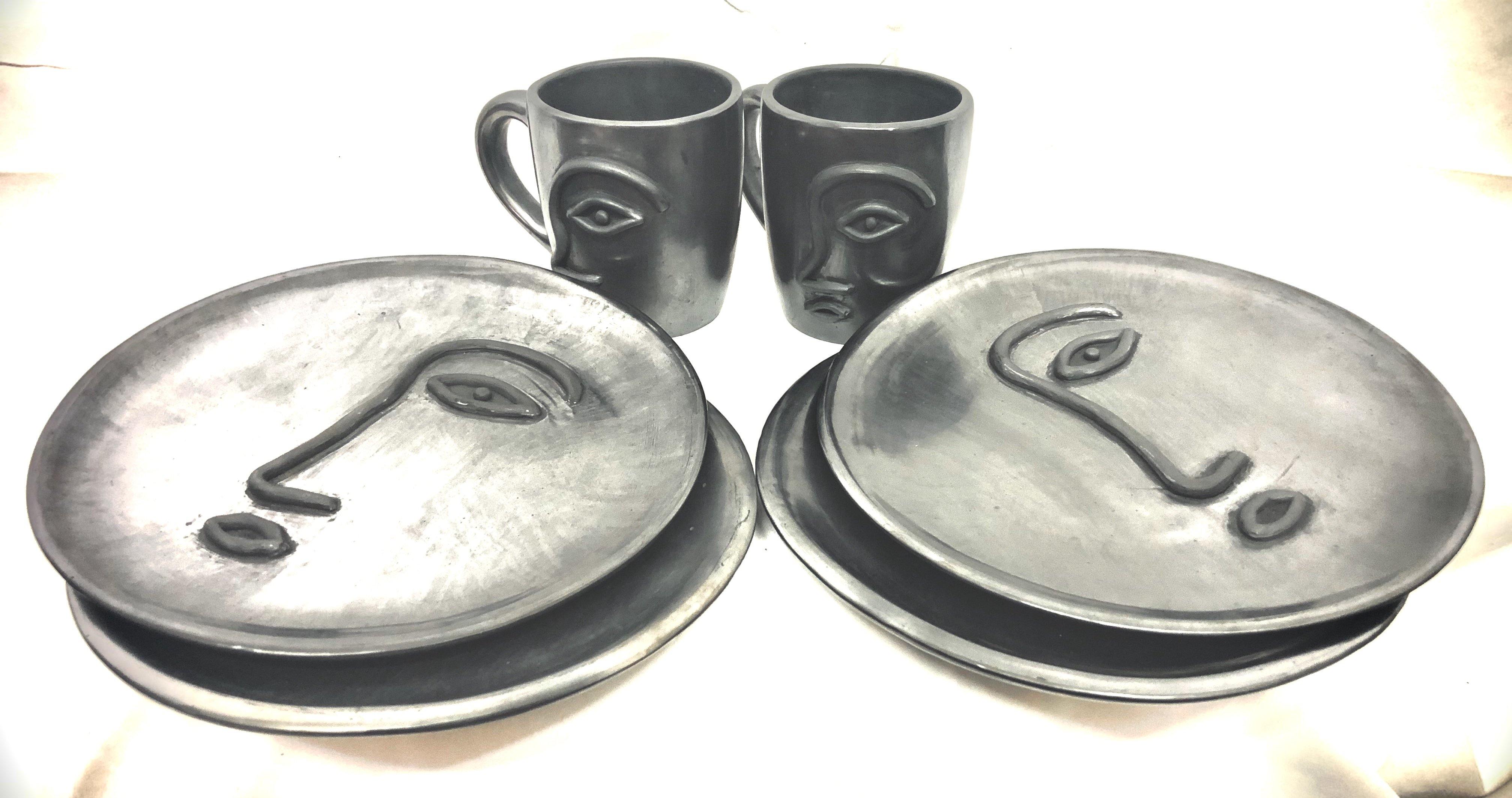 Barro Negro “Faces” 8-piece Breakfast Set - HomageMade 