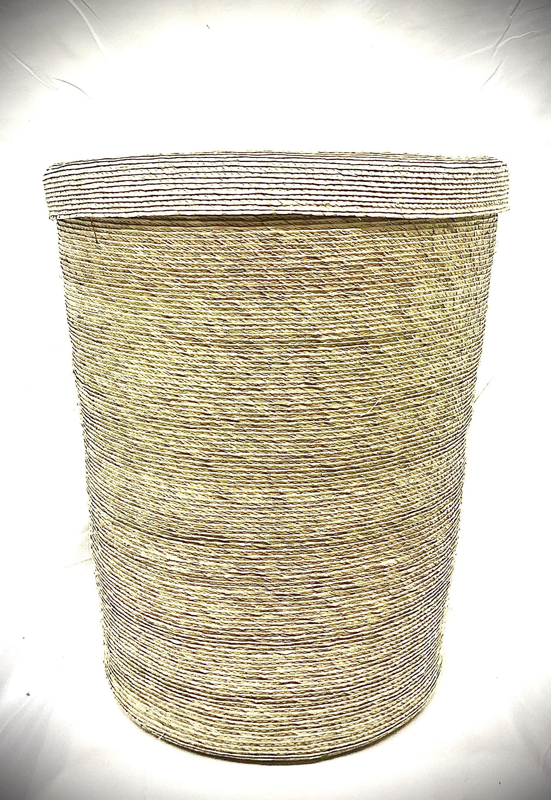 Natural Handmade, Sewn Palm Laundry Basket with Lid (L, M, S) - HomageMade 