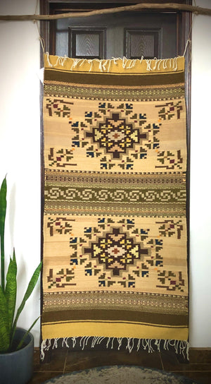 Authentic, Natural-Dyed Zapotec “Lokkal” Rug 150 cm x 80cm - HomageMade 